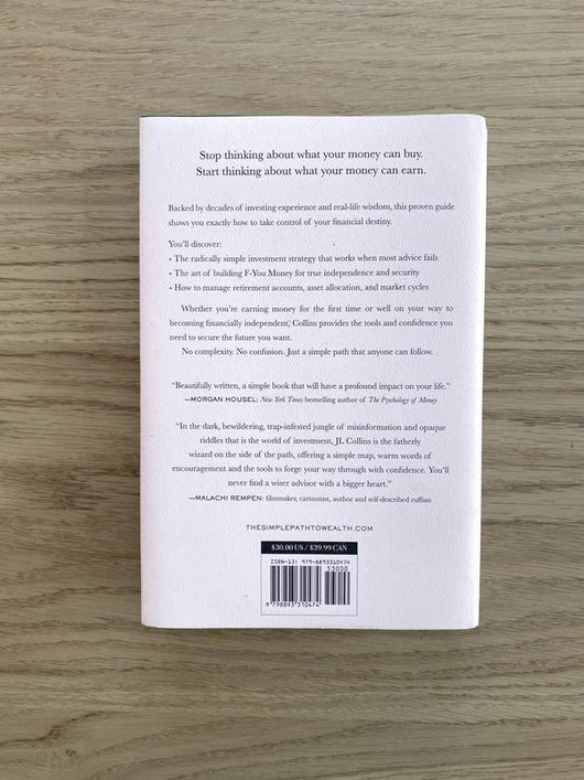 The Simple Path to Wealth - back cover