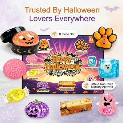 8-Piece Halloween Squishy Sensory Toy Gift Box